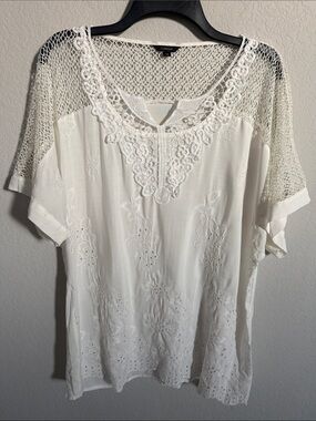 Floryday Ivory Eyelet Lace Top